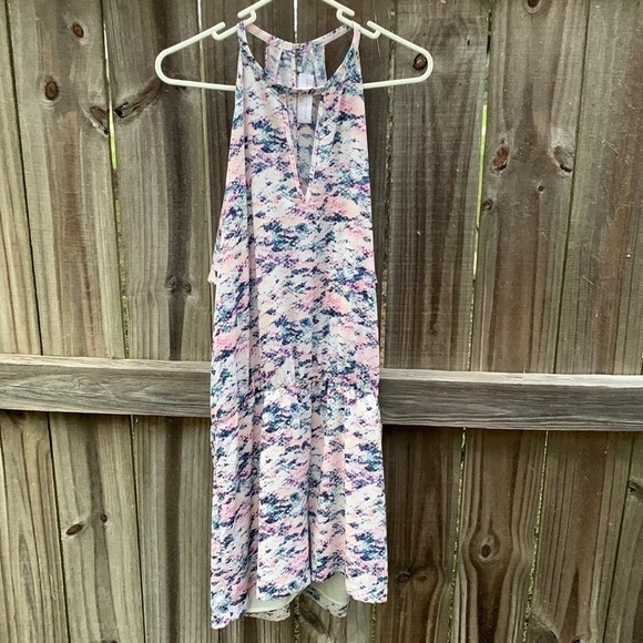 Amanda Uprichard Ora Cold Shoulder Romper Reptile Print Pink Blue M - Picture 3 of 7